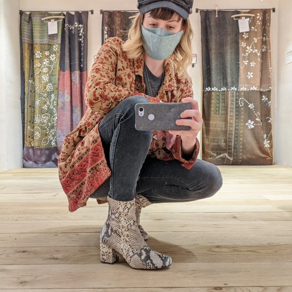 NWT Free People Cecile Ankle Boot / Snakeskin - Picture 3 of 5